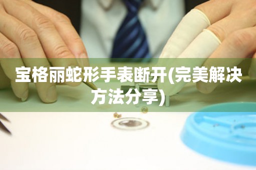 寶格麗蛇形手表斷開(kāi)(完美解決方法分享)
