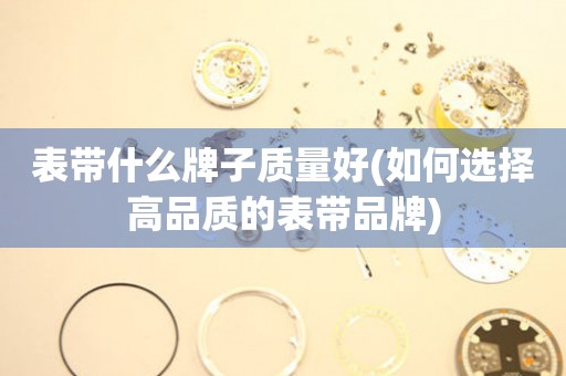 表帶什么牌子質(zhì)量好(如何選擇高品質(zhì)的表帶品牌)