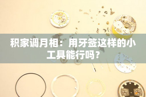 積家調月相：用牙簽這樣的小工具能行嗎？